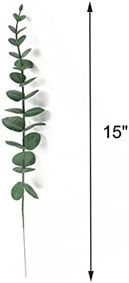 Tinsow 5 Pcs Real Touch Eucalyptus Artificial Leaves