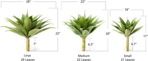 Velener Artificial Agave Plant Set 28 Inch UV Resistant