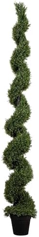 Nearly Natural 9ft UV Resistant Artificial Rosemary Spiral Topiary Tree