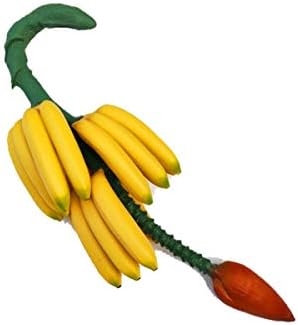 Zzooi Artificial Whole Banana Cluster Faux Bunch of Bananas with Stalk