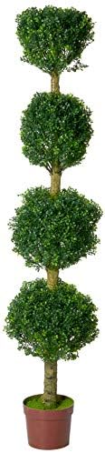 Nearly Natural 6ft Four Tier Boxwood Artificial Topiary Tree