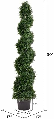 Vickerman Artificial Cedar Topiary Spiral Tree 5 Foot Tall