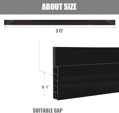 Suptikes 2 Pack Door Draft Stopper Black