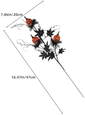 3pcs Artificial Maple Leaf Halloween Black Twigs Decor