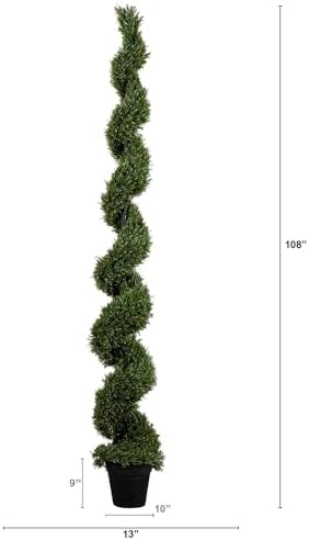 Nearly Natural 9ft UV Resistant Artificial Rosemary Spiral Topiary Tree