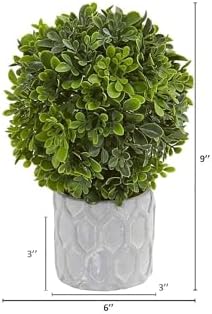 Nearly Natural 9in Boxwood Artificial Mini Topiary Set of 3