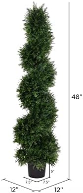 Vickerman 4 Artificial Cedar Spiral Tree - Potted Decor