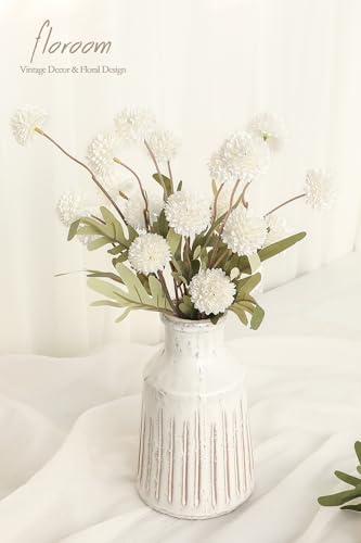Floroom 5pcs Faux Silk Pompon Mums Artificial Flowers