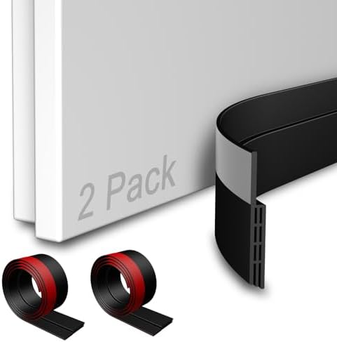 2 Packs Door Draft Stopper Black 393 Inch Weather Stripping Seal