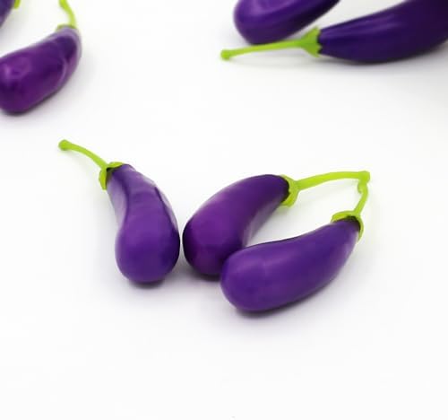 60 PCS Fake Eggplant Mini Artificial Vegetables Decor