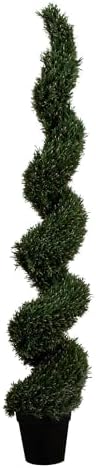 Nearly Natural 7ft UV Resistant Artificial Rosemary Spiral Topiary Tree