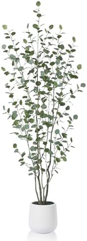 Laiwot 7ft Artificial Eucalyptus Tree with Planter