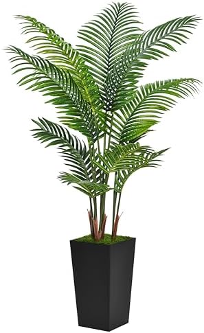 Astidy Artificial Palm Tree 5FT - Fake Tropical Areca Plant with Black Planter