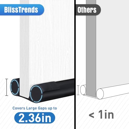 BlissTrends Door Draft Stopper 36 Inch Black