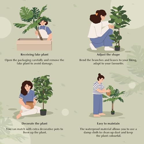 VECELO Artificial Fiddle Leaf Fig Tree 6FT Tall Fake Floor Plant