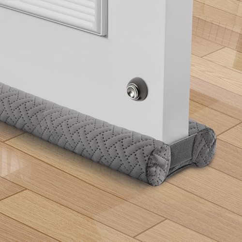 Premium Velvet Under Door Draft Stopper 30-36 Inch Adjustable