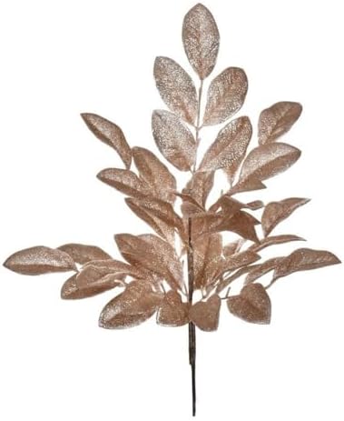 Vickerman 25 Inch Artifical Apple Leaf Glitter Bush 2 Per Bag