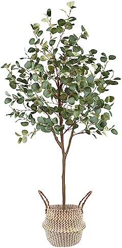 6ft Tall Artificial Eucalyptus Tree with Basket