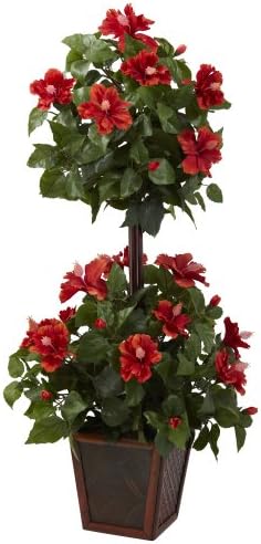 Nearly Natural 39in Hibiscus Topiary