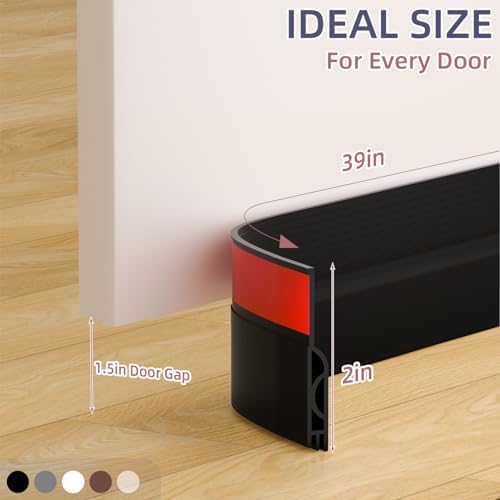 OXRQ Door Draft Stopper 78 Black Silicone Under Door Seal
