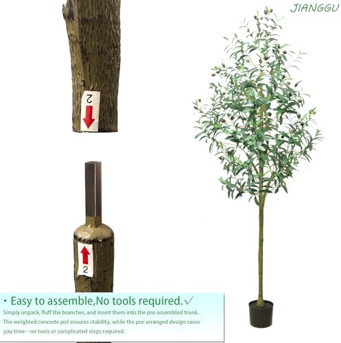 6FT Adjustable Fake Olive Tree for Home Office Decor