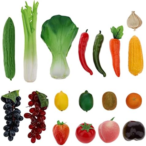 Woration 18pcs Artificial Fruit Vegetable Decoration Set