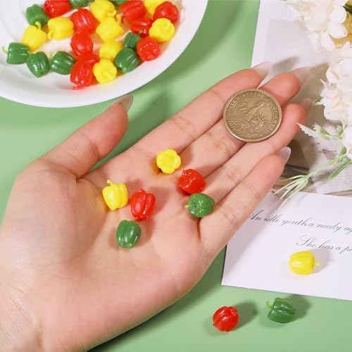 CHGCRAFT 36Pcs Mini Artificial Bell Peppers 3Colors