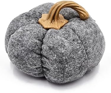Seeye Set of 3 Gray Fabric Pumpkins Fall Decor