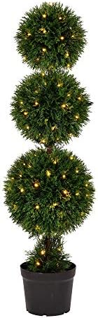 Vickerman 4 Foot Artificial Pre-Lit Cedar Topiary Tree