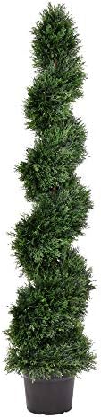 Vickerman Artificial Cedar Topiary Spiral Tree 5 Foot Tall