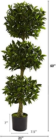 Nearly Natural 5ft Triple Bay Leaf Topiary UV Resistant