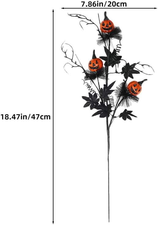 3pcs Artificial Maple Leaf Halloween Black Twigs Decor