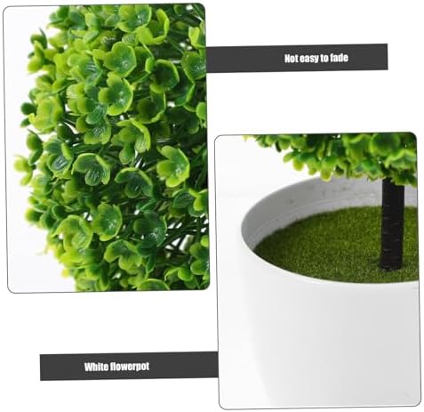 2Pcs Green Plastic Flower Ball Artificial Topiary Decor