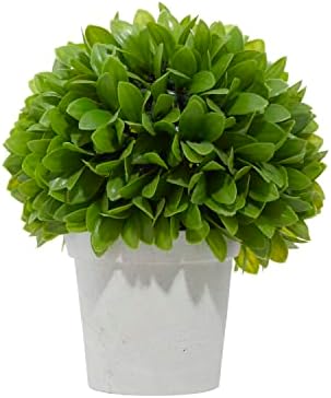 Deco 79 Artificial Topiary Foliage Ball with Beige Pot