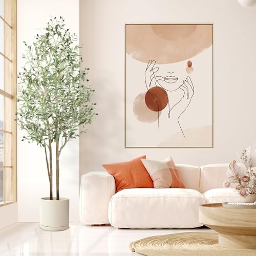 6ft Artificial Olive Tree with Natural Wood Trunk and Lifelike Fruits