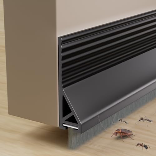 39 Inch Door Sweep with Brush and Adhesive Seal Black