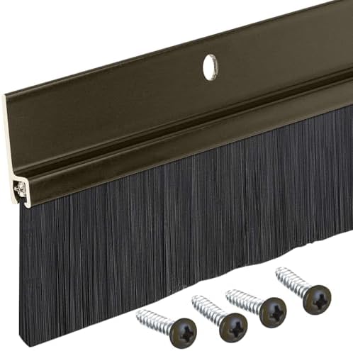 Randall Door Sweep with Black Brush and Brown Trim
