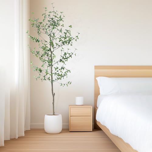 Bellacat 7ft Artificial Quince Leaf Tree with Realistic Trunk
