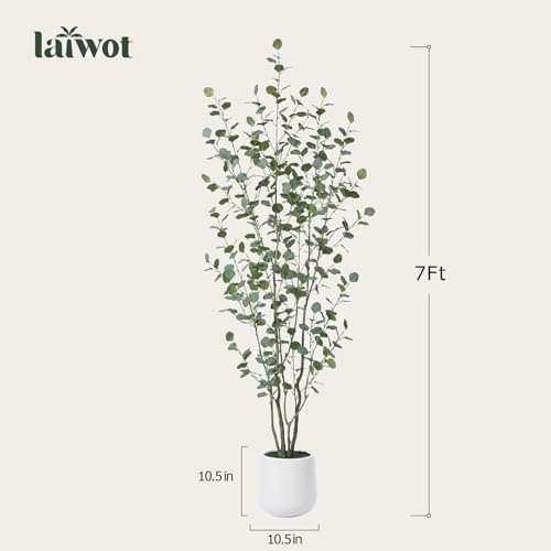 Laiwot 7ft Artificial Eucalyptus Tree with Planter