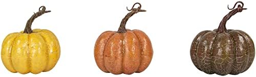Northlight Crackle Finish Fall Pumpkins Set of 3
