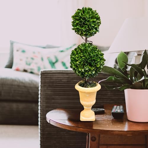 Admired By Nature 18 H Artificial Boxwood Topiary with Double Ball in Pot