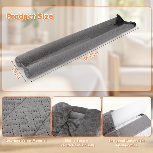 Premium Velvet Under Door Draft Stopper 30-36 Inch Adjustable
