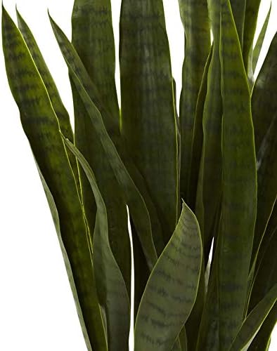 Nearly Natural Green 35in Sansevieria with Black Planter