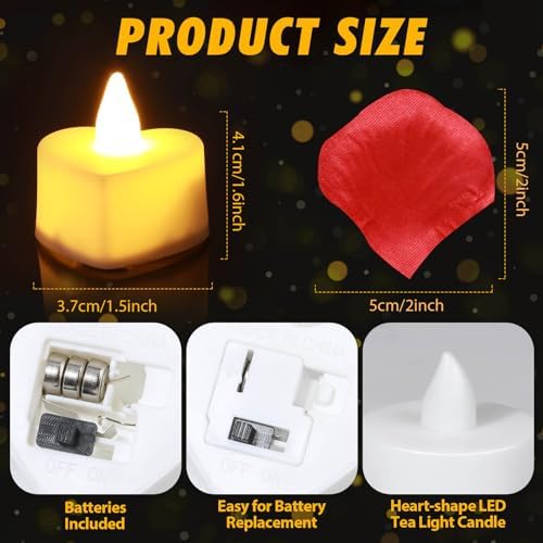 Acejoz Rose Petals and Candles Set for Romantic Decorations