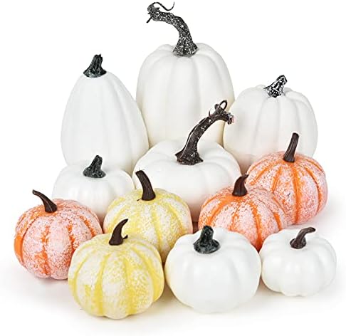 DearHouse 12 Pcs Artificial Pumpkins Fall Decoration Set