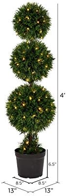 Vickerman 4 Foot Artificial Pre-Lit Cedar Topiary Tree