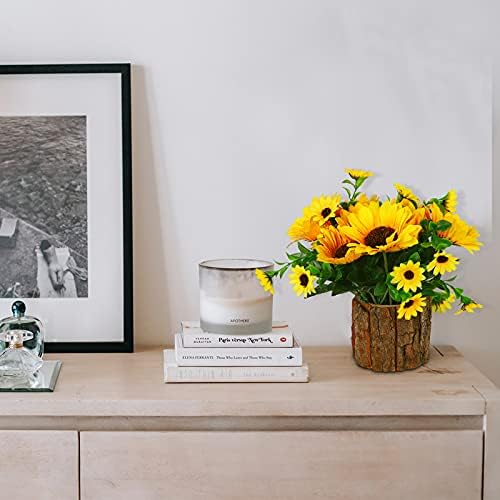 Lilithye Artificial Silk Sunflower Flower Vase Set of 2