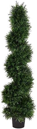 Vickerman 4 Artificial Cedar Spiral Tree - Potted Decor
