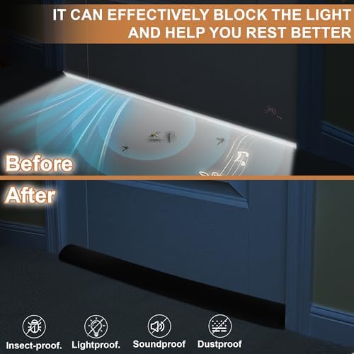 2 Pack Door Draft Stopper Adjustable 30-36 Inch Noise Sound Reduction