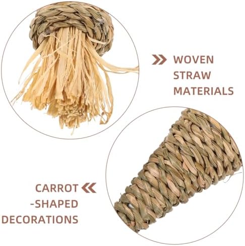 Zerodeko 8pcs Easter Woven Carrot Hanging Ornaments